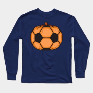 Soccer Pumpkin Ball Head Halloween Long Sleeve T-Shirt